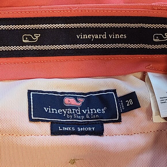 Vineyard Vines Links Shorts Mens 28 Salmon Coral Pink - Picture 3 of 7
